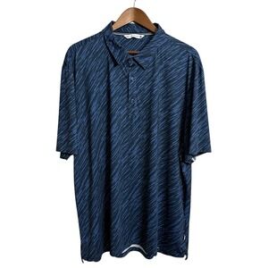 7 Diamonds polo mens XXL blue abstract 4 way stretch performance active golf rye